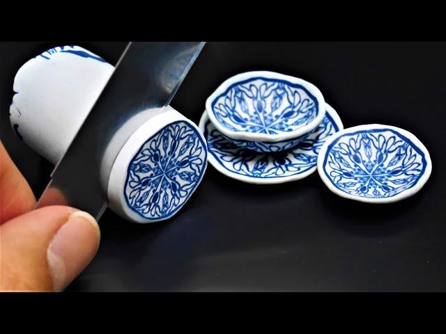 Making miniature bowls with polymer clay _ 미니어쳐 식기 만들기 폴리머 클레이