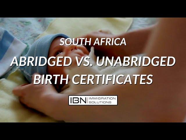 South Africa: Abridged and Unabridged Birth Certificates