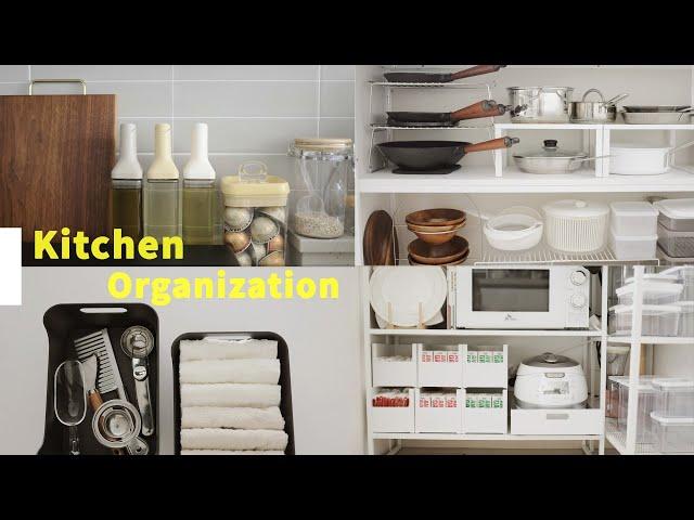 Tidying tips and items for a very well-organized small kitchen