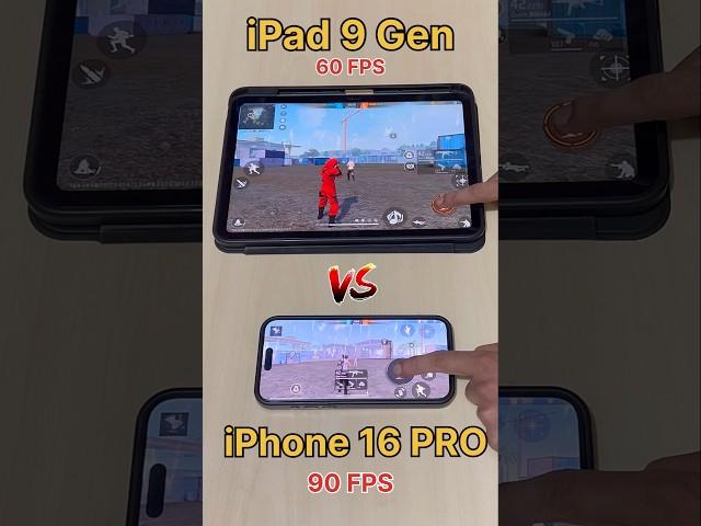 iPad 9 Gen  vs iPhone 16 PRO - FREEFIRE TEST #freefire #ipad #iphone16 #pocox6pro #90fps #shorts