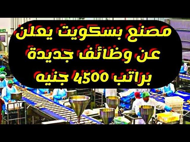 مصنع بسكويت يعلن عن وظائف جديدة براتب 4500 جنيه مع حوافز مجزية  | وظائف خاليه - وظائف اليوم 2023