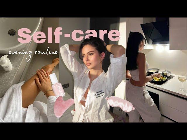 Self Care evening routine  | DIY manicure, everything shower, skincare, gym, Ultrahuman ring