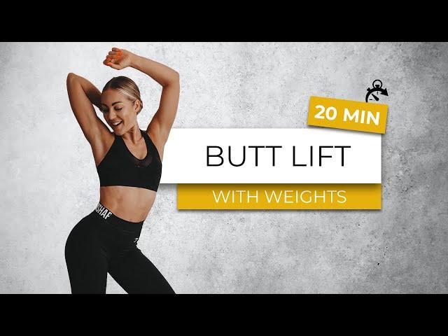 20 MIN BUTT LIFT | Round Booty at home workout | with weights | No Repeat