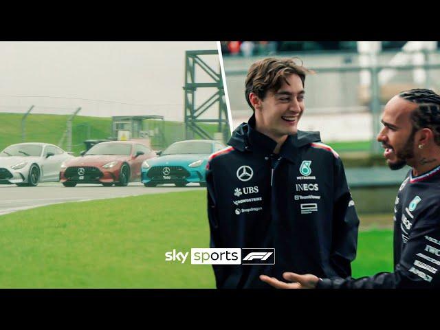 Lewis Hamilton, George Russell and Toto Wolff race around Silverstone! 