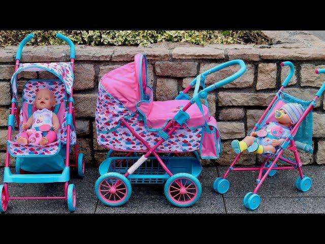 Baby Born Dolls Pushchair Stroller and Pram Unboxing Set Up & 3 Baby Born Dolls