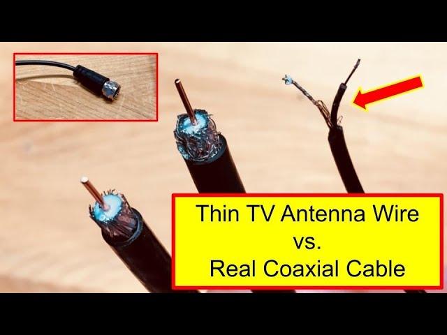 Comparing thin TV Antenna Wire with real RG6 Coaxial Cable