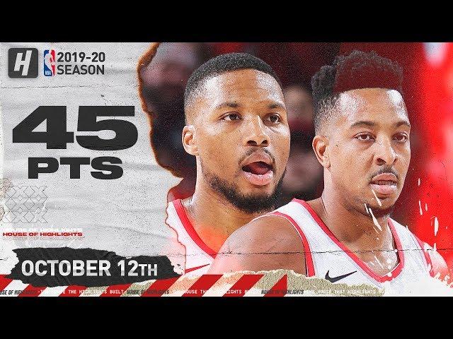 Damian Lillard & CJ McCollum Full Highlights vs Phoenix Suns (2019.10.12) - 45 Pts!