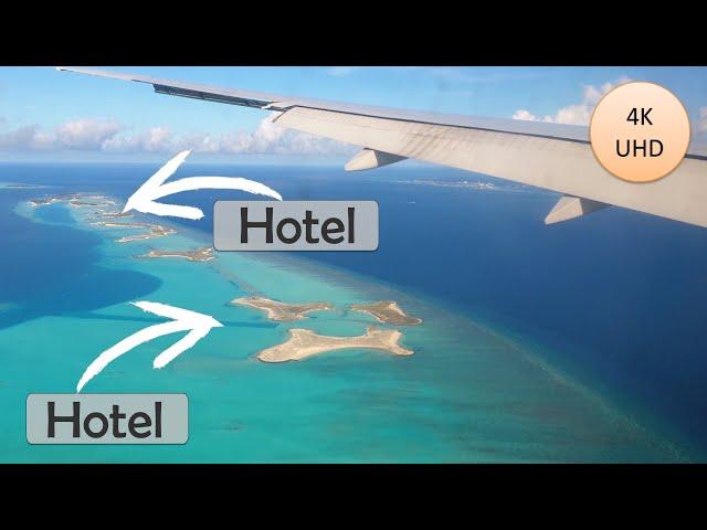 Landing at Maldives  and passing 6 LUXURY HOTELS (4K)