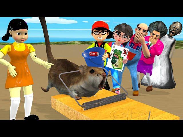 Scary Teacher 3D vs Squid Game Help Doll Catching Mouse By Wooden Trap 5 Times Challenge