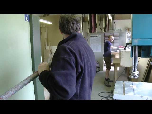 Steambending & scorching oak for Dorset public art bench