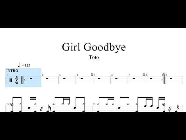 Toto - Girl Goodbye | DRUM SHEET MUSIC