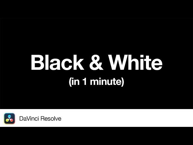 How to make a video Black & White | 1 Minute Tutorial