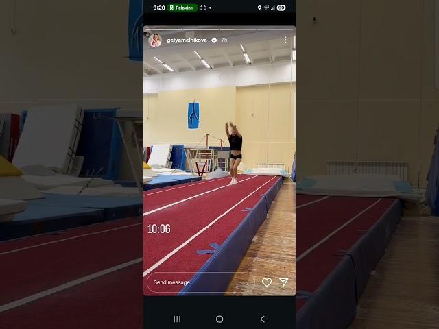 Angelina Melnikova floor training #gymnastics 6-21-25 Instagram