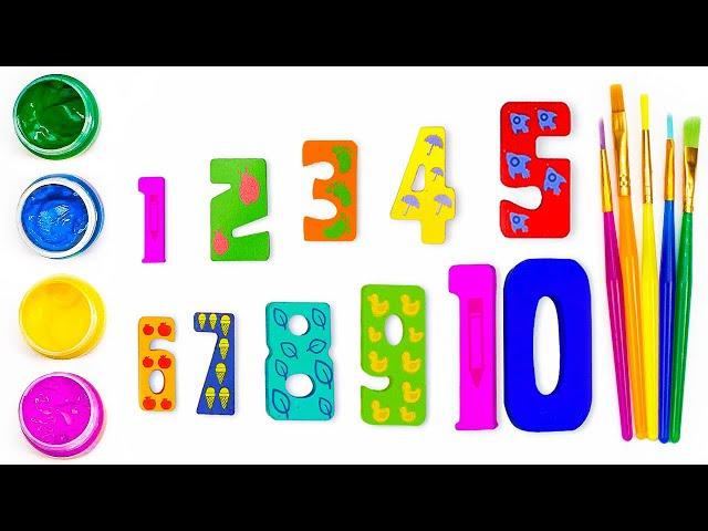 Let's Draw and Color Numbers | Learn Counting 1-10 | Preschool Learning Video for Kids & Toddlers