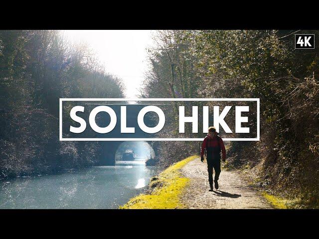 Solo Hiking 21 Miles along the Grand Union Canal -  (4K)