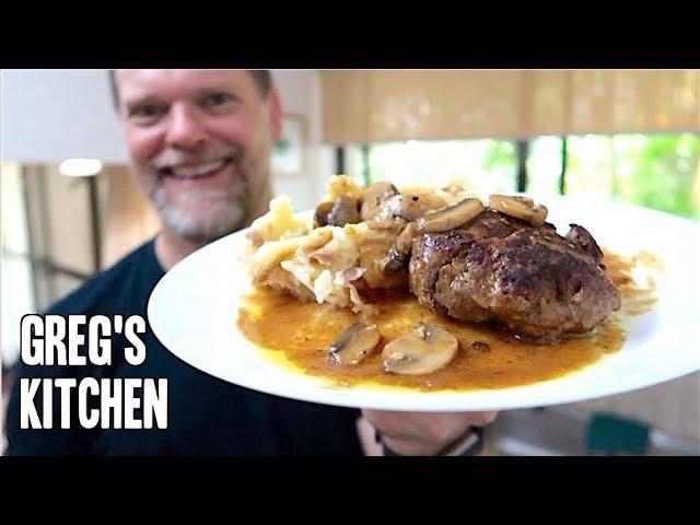 HOW TO MAKE SALISBURY STEAK With Mushroom Gravy  - Greg's Kitchen