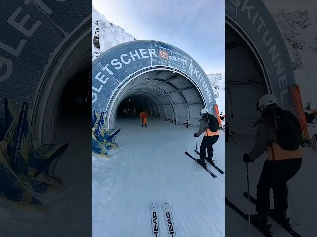 Ski-tunnel to heaven ️️ #ski #skiing #alps #snow #mountains #austria #adventure #glacier #soelden