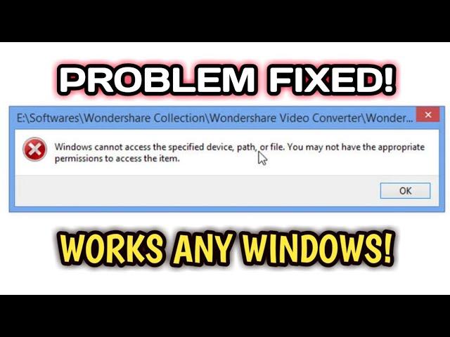 FIX－Windows Cannot Access Specified Device path or file You May Not Have The Appropriate Permissions