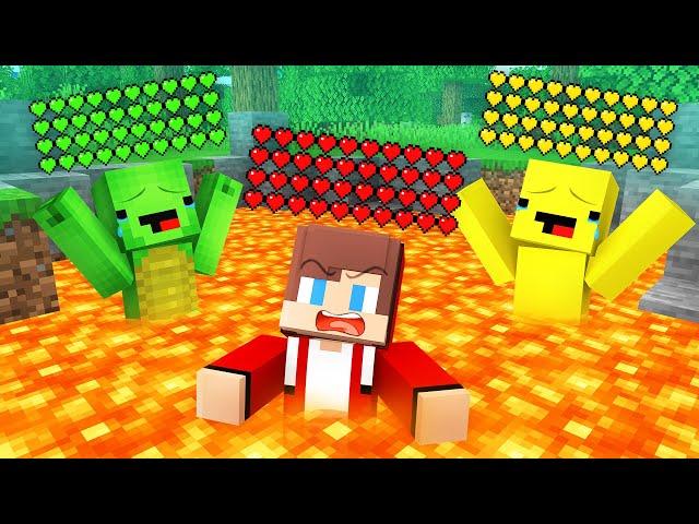 JJ, Mikey and Banana Kid Survive with Endless HP - Minecraft Maizen