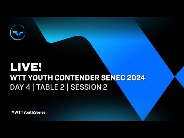 LIVE! | T2 | Day 4 | WTT Youth Contender Senec 2024 | Session 2