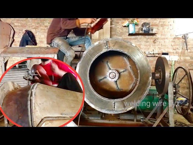 Concrete Mixer Drum joint welding !! welding trick Xyz