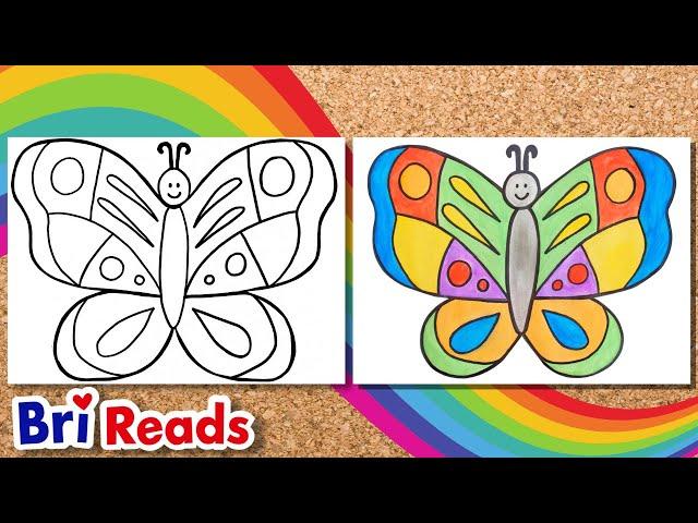 How to Draw a Colorful Butterfly! | Easy Step by Step Tutorial for Kids with Bri Reads