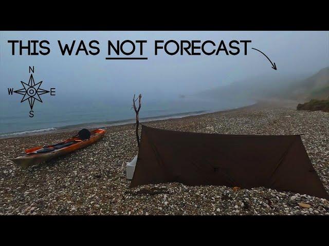 I NEARLY TURNED BACK! Kayak Wild Camp on a Misty Dorset Coast