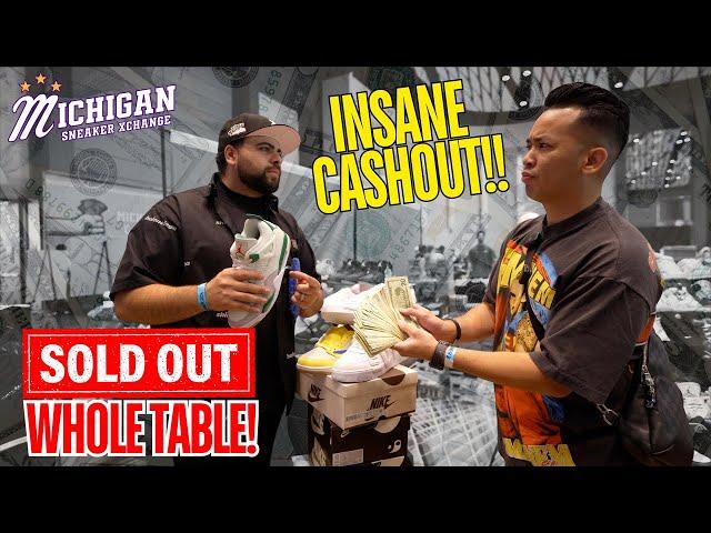 SOLD WHOLE TABLE BEST HOLDS  INSANE CASHOUT AT SNEAKER EVENT IN DETROIT @MICHIGAN SNEAKER EXCHANGE