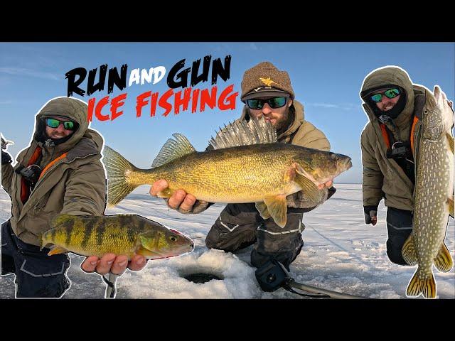 Ice Fishing JIGGING Walleyes, Pike & Perch + RUN AND GUN