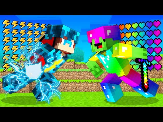 STORM Armor JJ vs RAINBOW Armor Mikey in Minecraft - Maizen JJ and Mikey