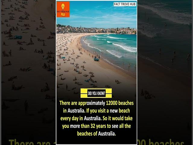 Explore Australia's 12,000 Beaches: A 32-Year Adventure #facts #shorts #interestingfacts