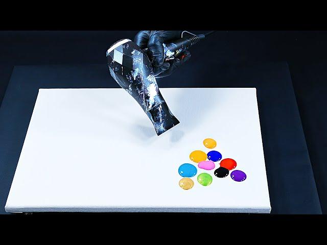 Blow Dot Painting with a Hairdryer