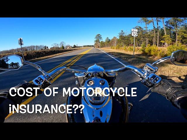 High cost of motorcycle insurance.  Here's what I'm paying....