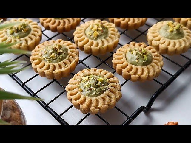 Pistachio Tart | Resepi mudah tanpa telur dan mixer | Eggless Recipe | Biskut Raya