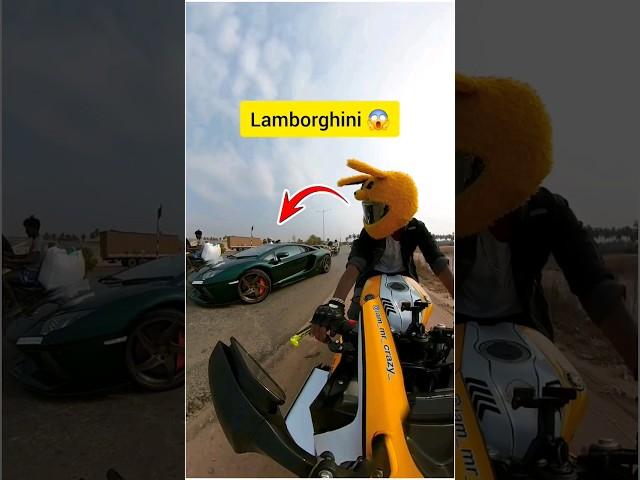 Race with Lamborghini .....#bunnyhelmet #mrcrazyvlogs