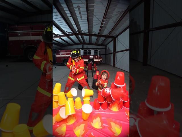 Father vs Son Fire Fighter Race!  ‍
