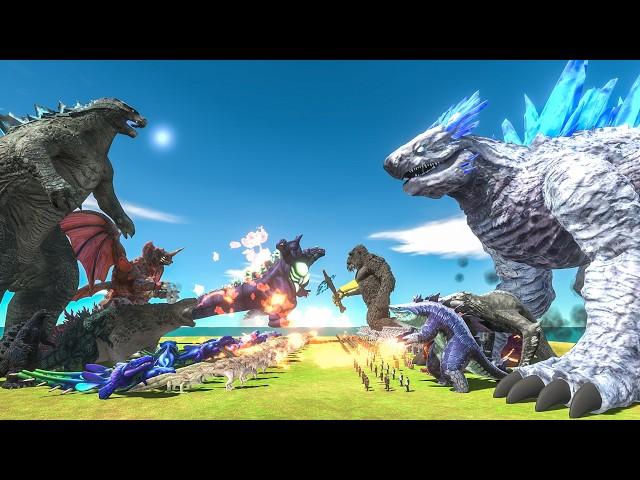 Godzilla 2014 x Super Godzilla VS Kong Gauntlet x Shimo - Animal Revolt Battle Simulator