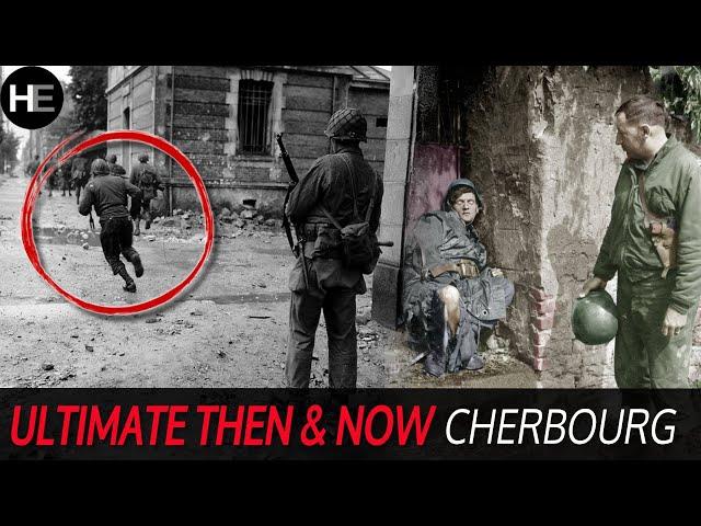 ORIGINAL FOOTAGE! Ultimate Then & Now Compilation | Cherbourg | Normandy WW2