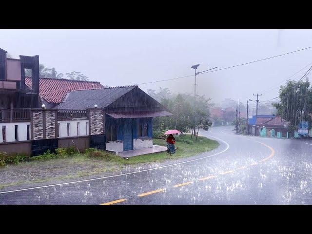 I Walking in the rain of Great Thunder in the City Red soil || Very refreshing and soothing