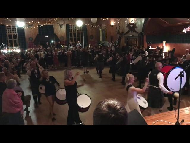 Break at Wedding in Lonach hall with the Bride playing - Lonach Pipe Band