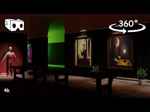 VR 3D 360 video of art gallery 4k