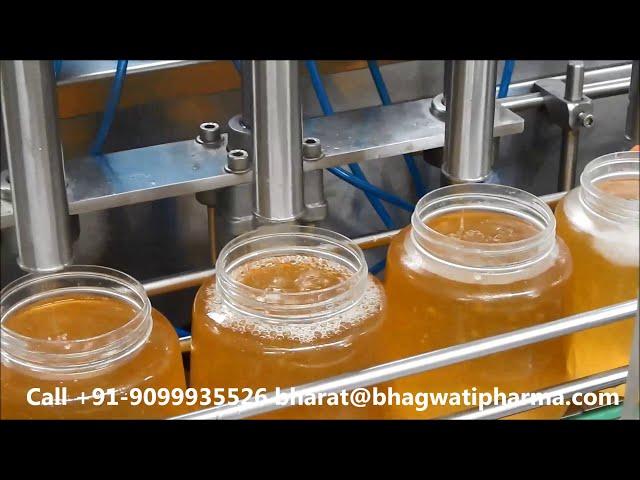 Ghee Bottle Automatic Four Head Piston Filling Machine (Servo Model)