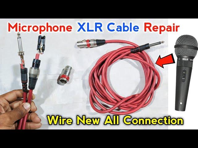 Microphone Xlr Cable Repair | Female Xlr to Ts Jack Pin Wire Connection