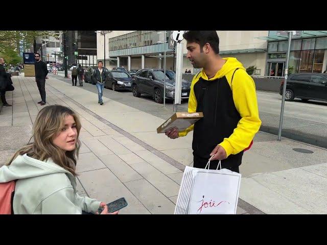 Muslim Giving Eid Gifts To Strangers