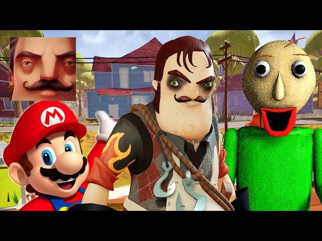 Hello Neighbor - My New Neighbor Butcher Baldi Steve Mario History Gameplay Walkthrough