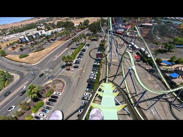 Medusa Front Row POV | 4K 60FPS | Six Flags Discovery Kingdom 2024