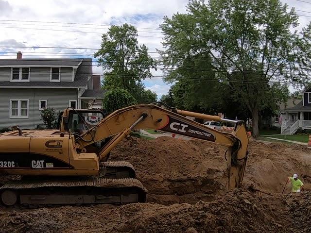 That Woman From Michigan is Fixing the Damn Roads - CAT 320C & CAT 966M in Action - Plymouth