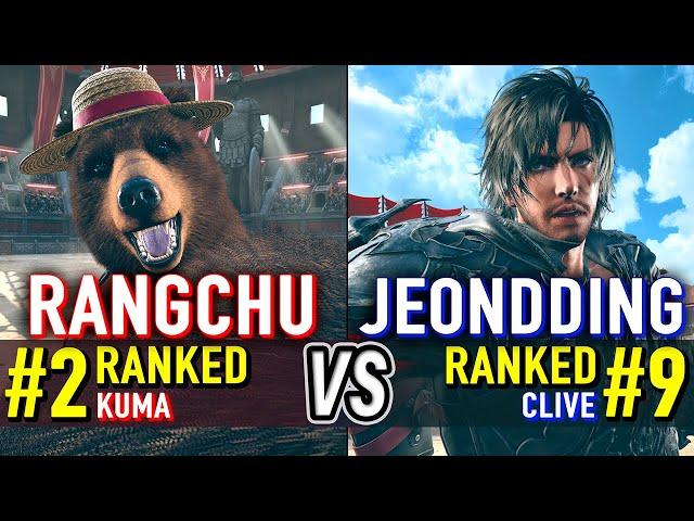 T8  RANGCHU (#2 Ranked Kuma) vs JEONDDING (#9 Ranked Clive)  Tekken 8 High Level Gameplay