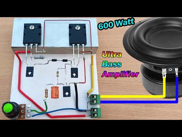 Simple & Powerful Ultra Heavy Bass Amplifier // How to Make Amplifier With TTC5200 // 5  Transistor