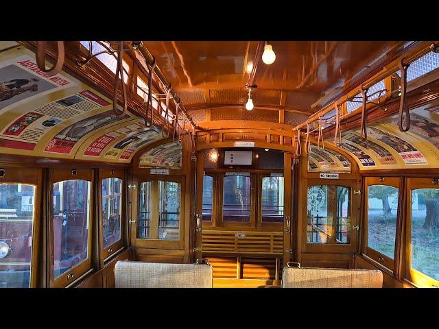 Interior of historic Tram 15, with reversible seat backs, Tramway Museum, St Kilda, South Australia